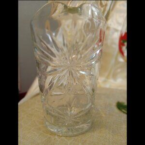 Vintage Etched Glass Pitcher